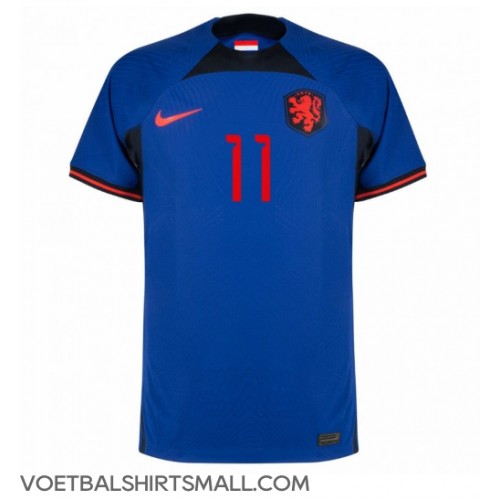 Nederland Steven Berghuis #11 Voetbalkleding Uitshirt WK 2022 Korte Mouwen